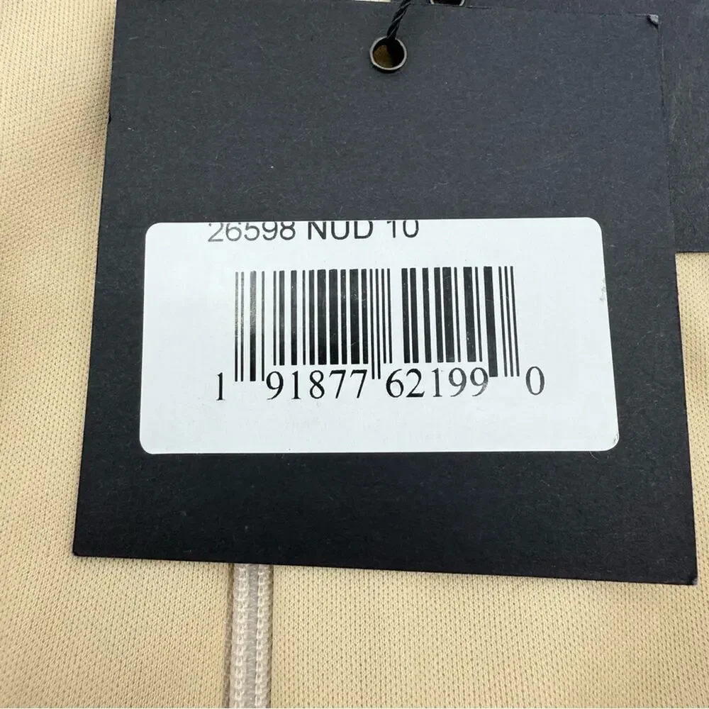 Mac Duggal Silver Sequin V Neck Wrap Gown Nude Formal Evening Dress 10 NWT - Picture 11 of 12